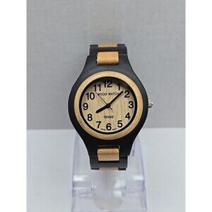 Tense Wood Watch Two Tone Maple Sandalwood Analog Quartz New Battery Womens